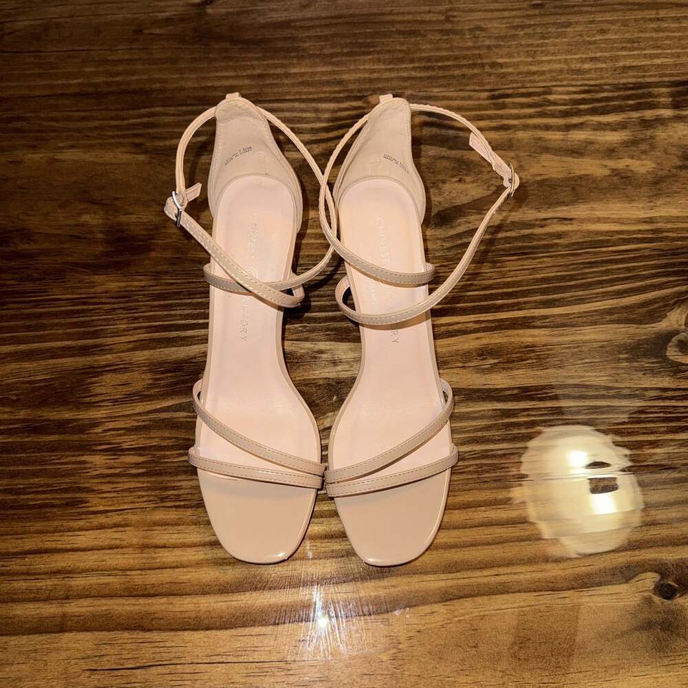 Chinese Laundry Taryn Nude Patent Strappy Platform Block Heel Sandals